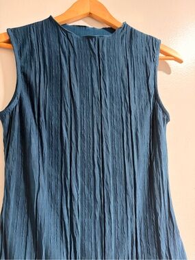 Mido Sleeveless Crinkle Tank Top - Teal